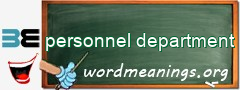WordMeaning blackboard for personnel department